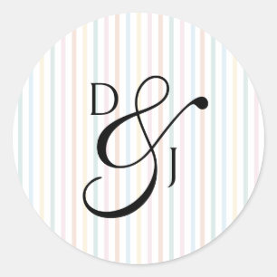 Adesivo Casamento de Ampersand de Rótulo de Monograma de F