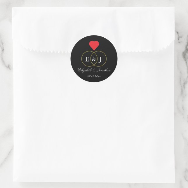 Adesivo Casamento de Anéis Entwinados (Bolsa)