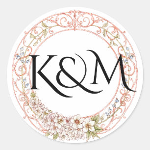 Adesivo Casamento de Arca Floral de Pastel Vintage