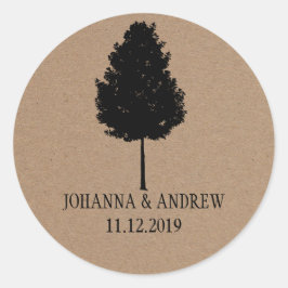 Adesivo Casamento de Árvore Florestal Rustic Kraft Paper