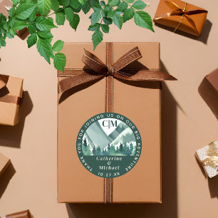 Adesivo Casamento de Aventura de Montanha Emerald Greenery