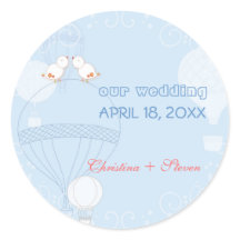 Casamento de Aves Românticas em Balões de Ar Quent