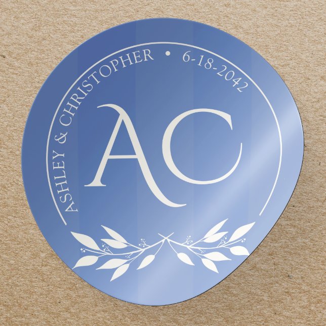 Adesivo Casamento de Azul Cornflower com uma faixa de mono (Criador carregado)