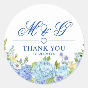 Adesivo Casamento De Azul Hydrangea Floral Greenery Obriga