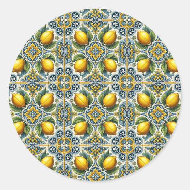 Adesivo Casamento de Azulejo Amarelo-Azul-Capri-Limão-Medi (Frente)