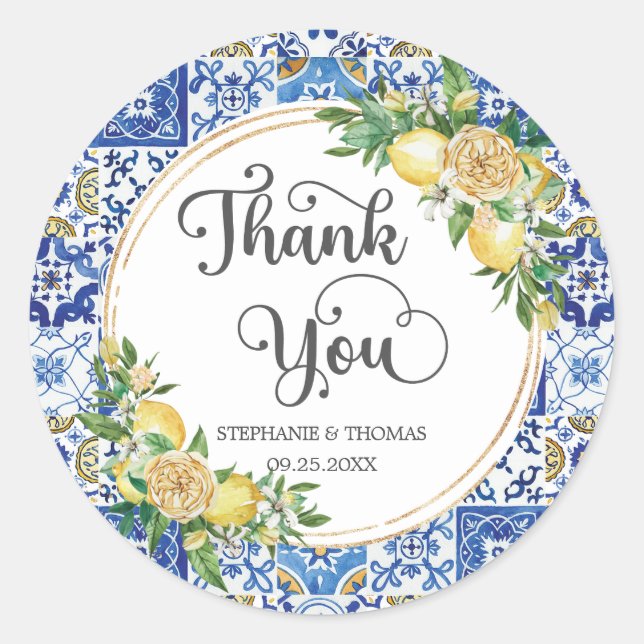 Adesivo Casamento de Azulejos do Magrebe Mediterrâneo Lemo (Frente)