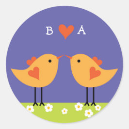 Adesivo Casamento De Belas Pássaros Com Amor (Noite)