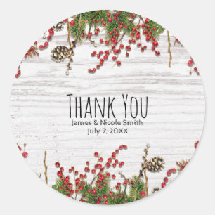 Adesivo Casamento de Berries de inverno e de pinheiro