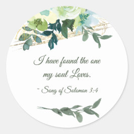 Adesivo Casamento de Bíblia Verde Dourado Floral Azul Eleg