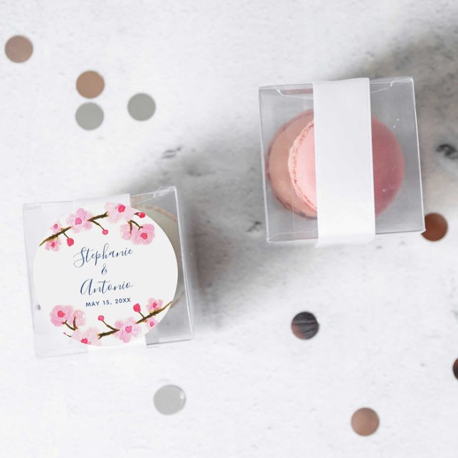 Adesivo Casamento de Blossom de Cereja Rosa Brilhante (Criador carregado)