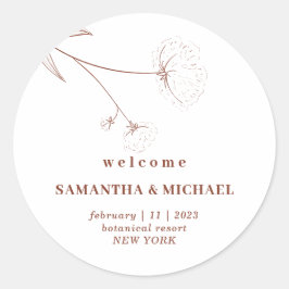 Adesivo Casamento de Boas-vindas de Cotton Floral Terracot