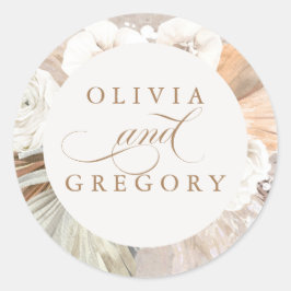 Adesivo Casamento de Boho com Grass e Flores Brancas