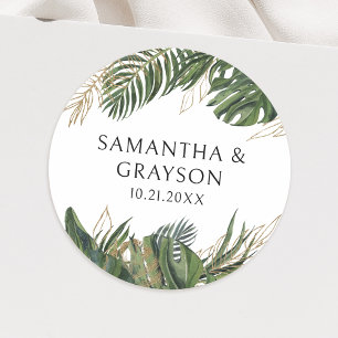 Adesivo Casamento de Boho de Verão Botânico tropical