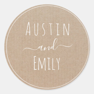 Adesivo Casamento de Boho Moderno Russo Personalizado