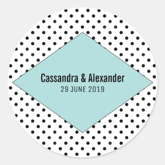Adesivo Casamento de Bolinhas Aqua Modern (Frente)