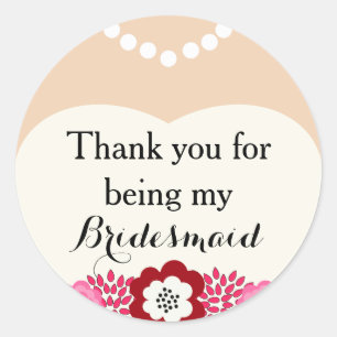 Adesivo Casamento De Branca De Bridesmaid Obrigado Sticker