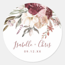 Adesivo Casamento de Burgundy Wine Wildflower