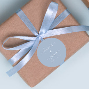 Adesivo Casamento de Caligrafia Azul Elegante