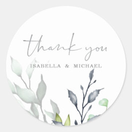 Adesivo Casamento de Caligrafia Botânica Obrigado