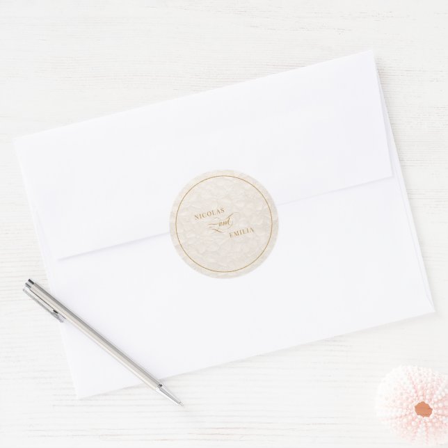 Adesivo Casamento de Caligrafia Elegante Floral (Envelope)