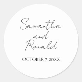 Adesivo Casamento de Caligrafia Minimalista Moderno