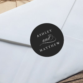 Adesivo Casamento de Caligrafia Romântica Negra