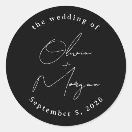 Adesivo Casamento de Caligrafia Simples e Preta com Script