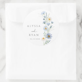 Adesivo Casamento de Campo de Flores Silvestres em Azul De