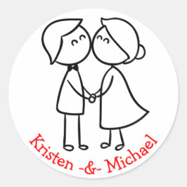 Adesivo Casamento De Cartoon Personalizado E De Noiva