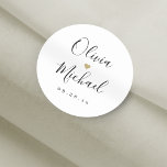 Adesivo Casamento de casais de guião simples e elegante<br><div class="desc">Nomes de casais de script minimalistas modernos e data do evento,  simples e elegante. excelente personalizado de adesivos de favoritos.</div>