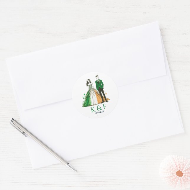 Adesivo Casamento de Casal na Irlanda (Envelope)