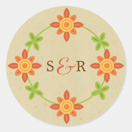 Adesivo Casamento de Casal Rustic Boho Lovebird Owl