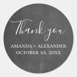 Adesivo Casamento de Chalkboard. obrigado de script de cin