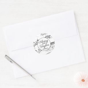 Adesivo Casamento de Chattanooga Toile Black and White