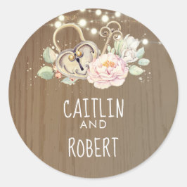 Adesivo Casamento de Chave de Bloqueio Vintage