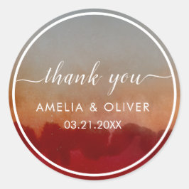 Adesivo Casamento de Cinzas e Vermelho Minimalista Obrigad