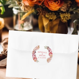 Adesivo Casamento de coloração d'água, rosa e púrpura,