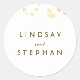 Adesivo Casamento de Confetti Branco e Dourado