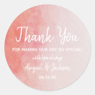 Adesivo Casamento de Cor de Água Rosa e Pêssego - Obriga