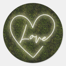 Adesivo Casamento de Coração de Amor com Neon Boxwood Bran