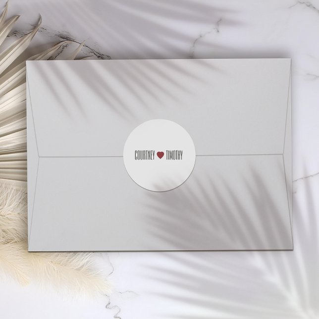 Adesivo Casamento de Coração Minimalista (Criador carregado)