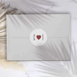 Adesivo Casamento de Coração Minimalista