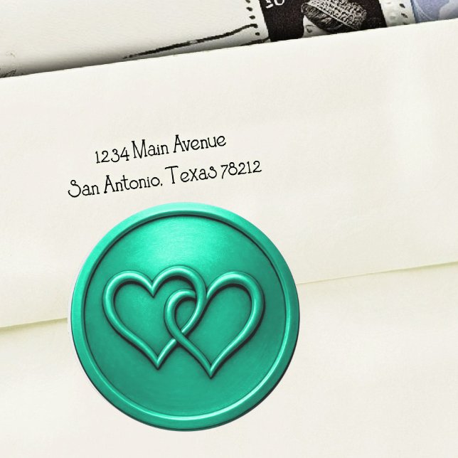 Adesivo Casamento de Corações Entrelaçados Aqua (Criador carregado)