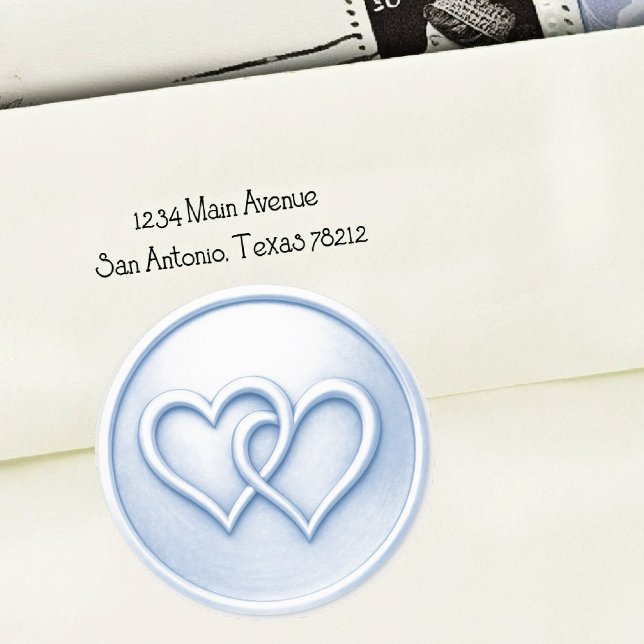 Adesivo Casamento de Corações Entrelaçados Azul Suave (Criador carregado)