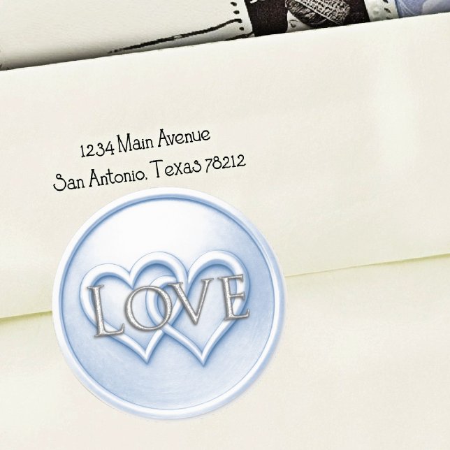 Adesivo Casamento de Corações Entrelaçados Azul Suave (Criador carregado)