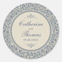 Casamento de Cores damasco Elegante Azul e Beige