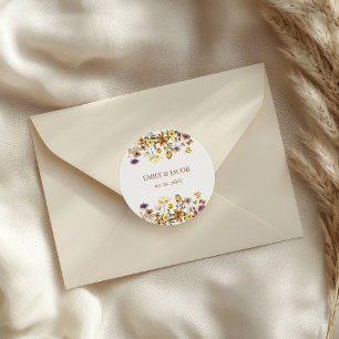 Adesivo Casamento de Cream & Terracotta Wildflower Boho