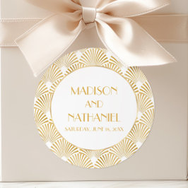 Adesivo Casamento de Deco Geométrico Dourado Elegante