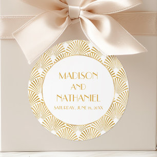 Adesivo Casamento de Deco Geométrico Dourado Elegante