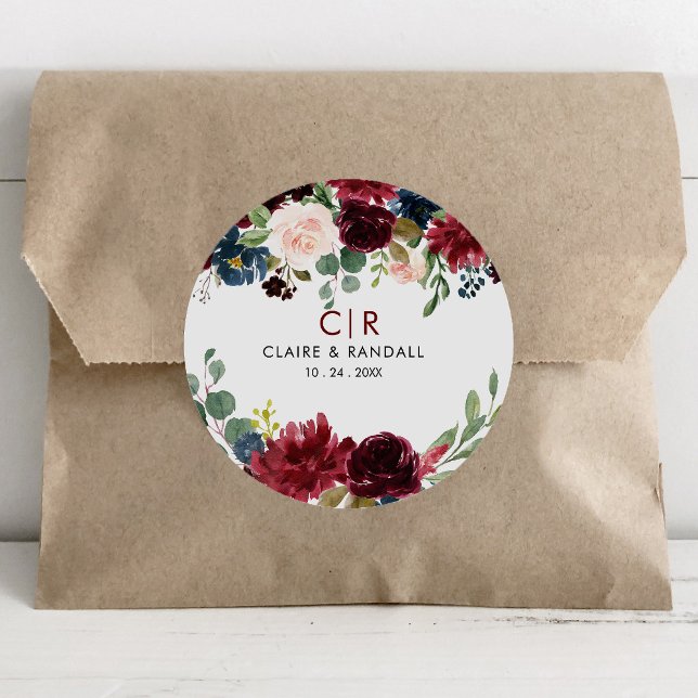 Adesivo Casamento de Delícia Floral Colorida Elegante (Criador carregado)